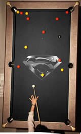 Pool Table with Superman Branding
